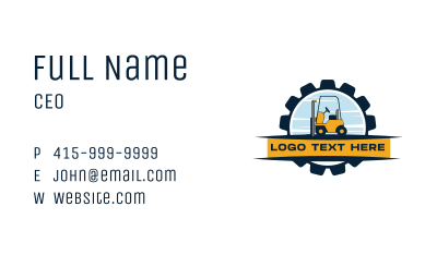 Forklift Cog Machinery Business Card Image Preview