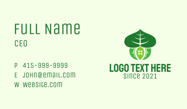 Leaf House Structure  Business Card Design Image Preview