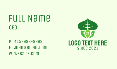 Leaf House Structure  Business Card Image Preview