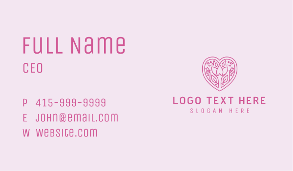 Nature Flower Heart Business Card Design Image Preview
