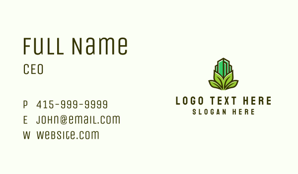 Leaf Tower Building  Business Card Design Image Preview