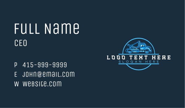 Pickup Tow Truck Business Card Design Image Preview