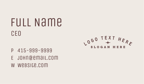 Stylish Vintage Wordmark Business Card Design Image Preview