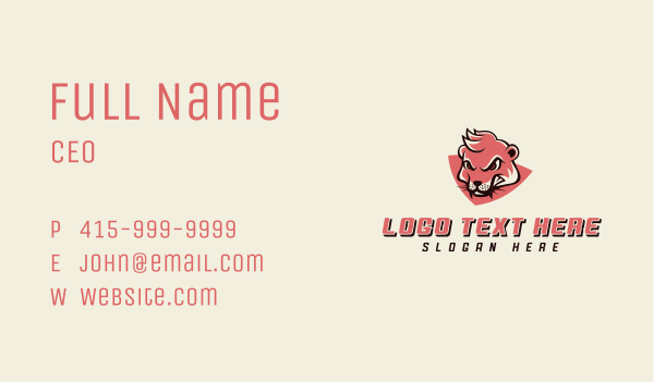 Weasel Animal Gaming Business Card Design Image Preview