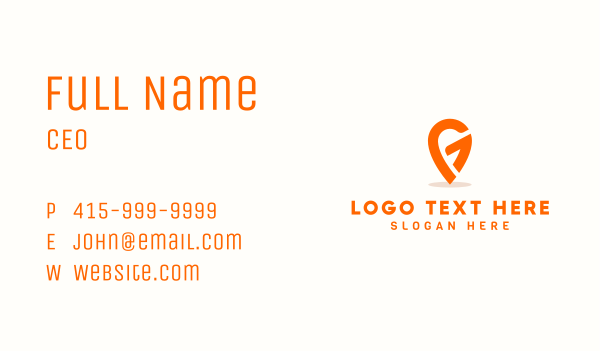 GPS Locator Letter G Business Card Design Image Preview