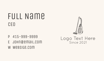 Minimalist Vacuum Cleaner Business Card Image Preview