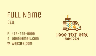 Tribal Coffee Truck  Business Card Image Preview