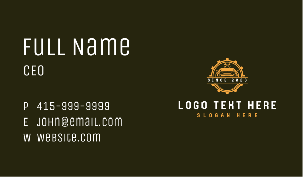 Car Care Gear Mechanic Business Card Design Image Preview