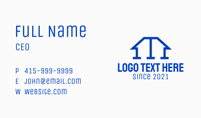 Blue Home Piping Business Card
