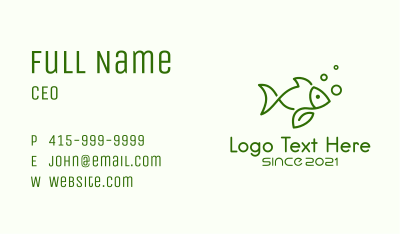 Organic Fish Farm Business Card Image Preview