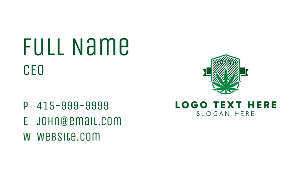 Marijuana Dispensary Emblem Business Card Design Image Preview