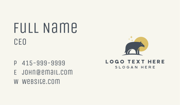 Tapir Wild Safari Business Card Design Image Preview