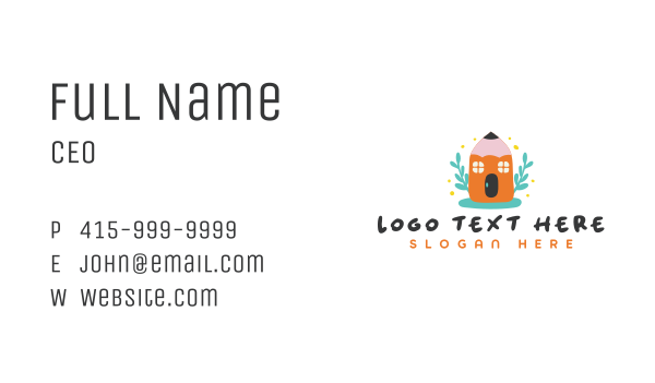 Pencil Daycare Learning Business Card Design Image Preview