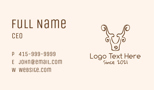 Minimalist Ornate Ram Business Card Design Image Preview