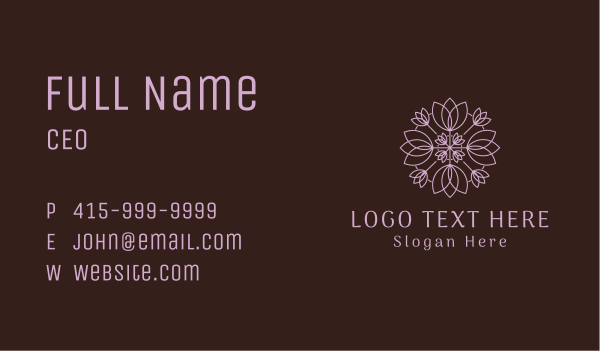 Floral Leaf Spa Business Card Design Image Preview