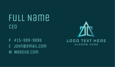 Blue Geometric Letter T  Business Card Image Preview