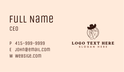 Western Cowgirl Hat Business Card Image Preview
