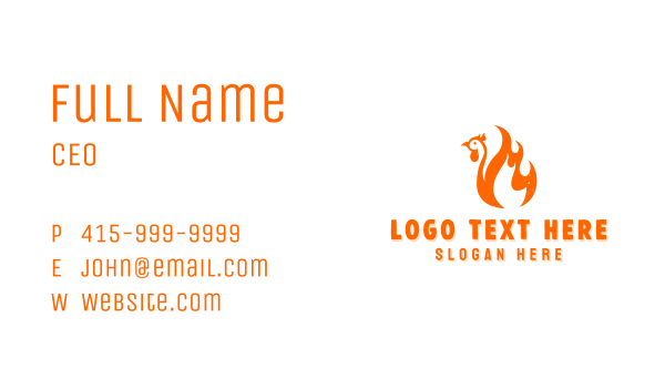 BBQ Chicken Flame Business Card Design Image Preview