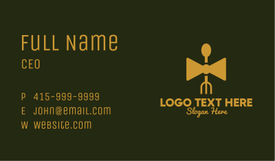 Gold Bow Tie Restaurant   Business Card Image Preview