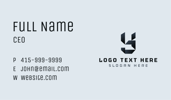 Geometric Cyber Tech Business Card Design Image Preview