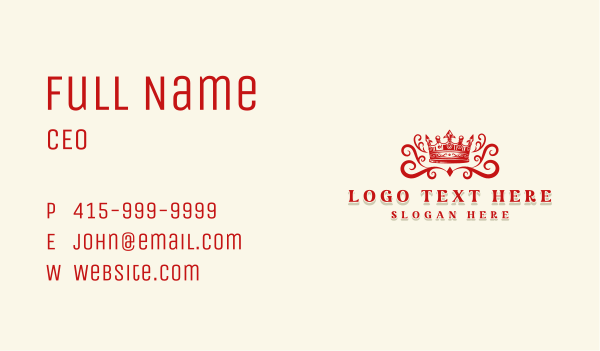 Ornamental King Crown Business Card Design Image Preview