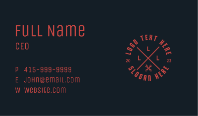 Red Handyman Emblem Business Card Image Preview