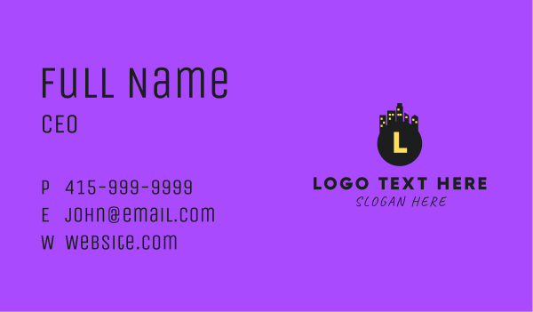 City Night Lettermark Business Card Design Image Preview