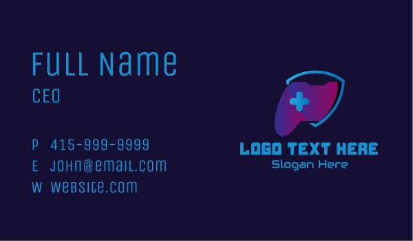 Game Controller Shield  Business Card Design Image Preview