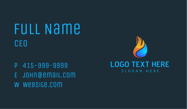 Fire Water Droplet Business Card Design Image Preview