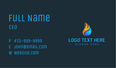 Fire Water Droplet Business Card Image Preview