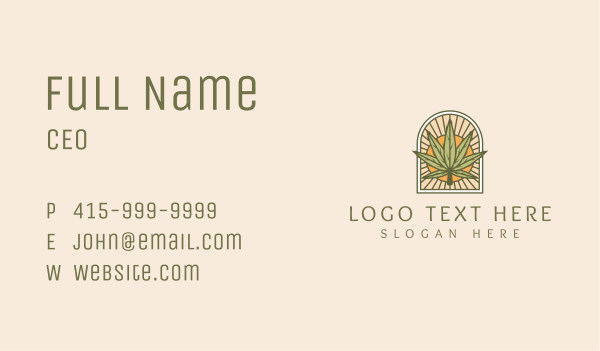 Classic Sunset Marijuana Business Card Design Image Preview