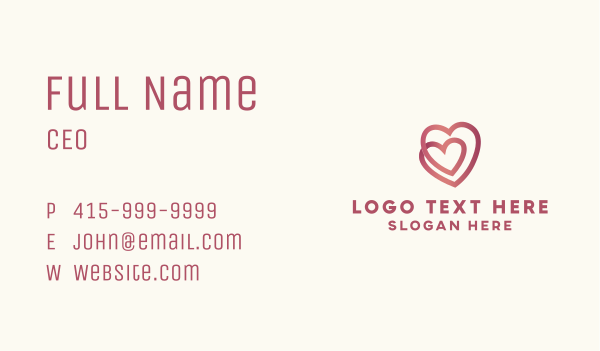 Gradient Charity Heart  Business Card Design Image Preview