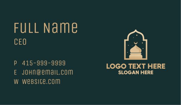 Muslim Mosque Window Business Card Design Image Preview