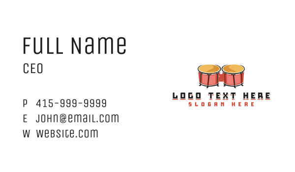 Bongo Instrumental Drum Business Card Design Image Preview