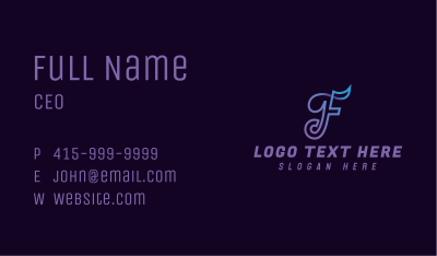 Modern Digital Letter F Business Card Image Preview