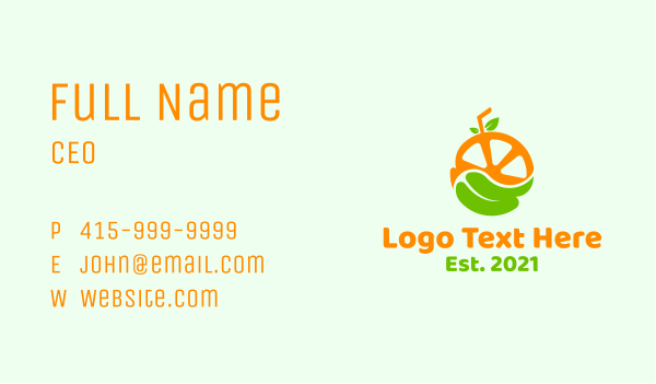 Orange Organic Juice Business Card Design Image Preview