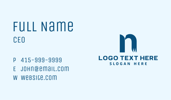 Blue Eagle Letter N Business Card Design Image Preview