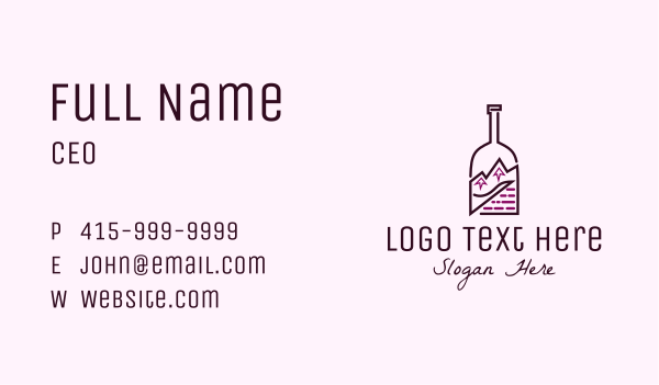 Mountain Peak Bottle Business Card Design Image Preview