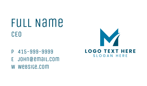 Blue Forwarding Company Letter M Business Card Design Image Preview
