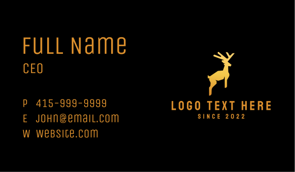 Gold Hopping Deer Business Card Design Image Preview