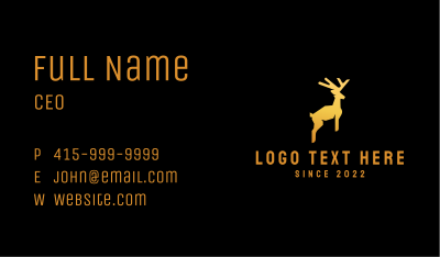 Gold Hopping Deer Business Card Image Preview