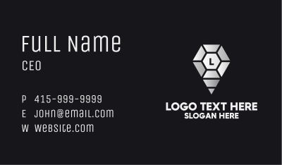 Jewel Location Pin Lettermark Business Card Image Preview