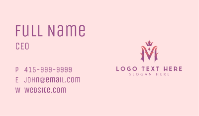 Royalty Crown Letter M Business Card Image Preview