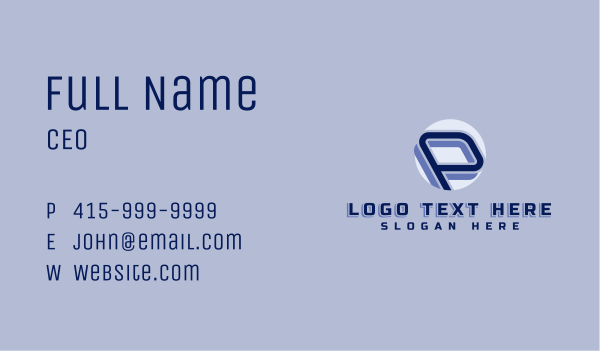 Business Studio Letter P Business Card Design Image Preview