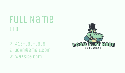 Aligator Magician Hat Mascot Business Card Image Preview