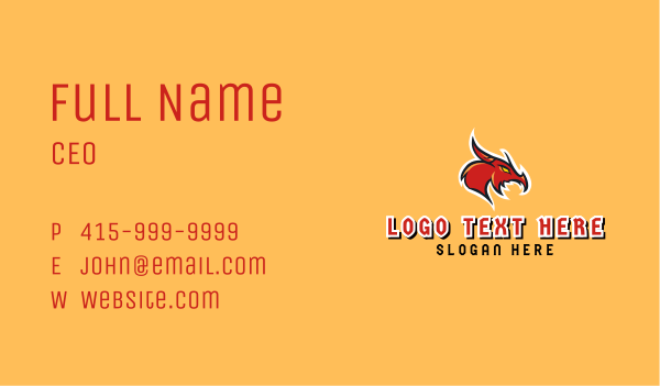 Dragon Gaming Mascot Business Card Design Image Preview