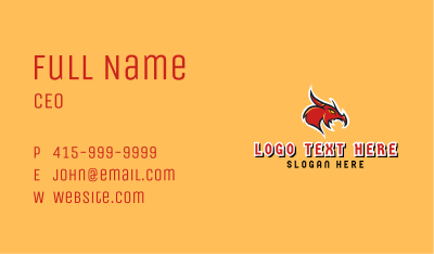 Dragon Gaming Mascot Business Card Image Preview
