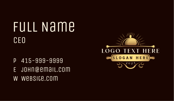 Premium Restaurant Cloche Business Card Design Image Preview