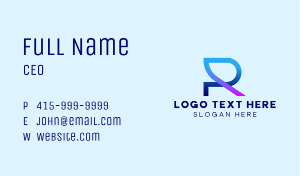 Multimedia Technology Letter R Business Card Design Image Preview