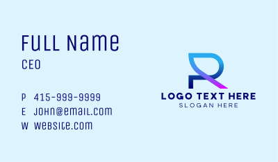 Multimedia Technology Letter R Business Card Image Preview